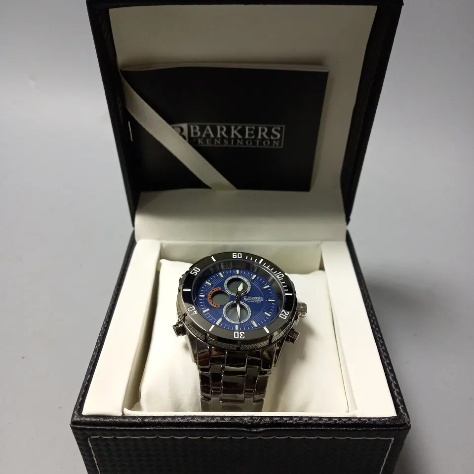 BOXED BAKERS OF KENSINGTON PREMIER SPORT BLUE WATCH 