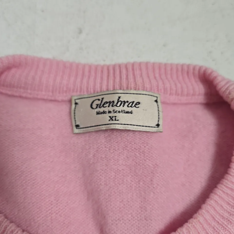 GLENBRAE PINK KNIT JUMPER – UK XL – MADE IN SCOTLAND