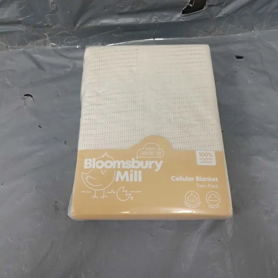 BLOOMSBURY MILL CELLULAR BLANKET TWIN PACK 