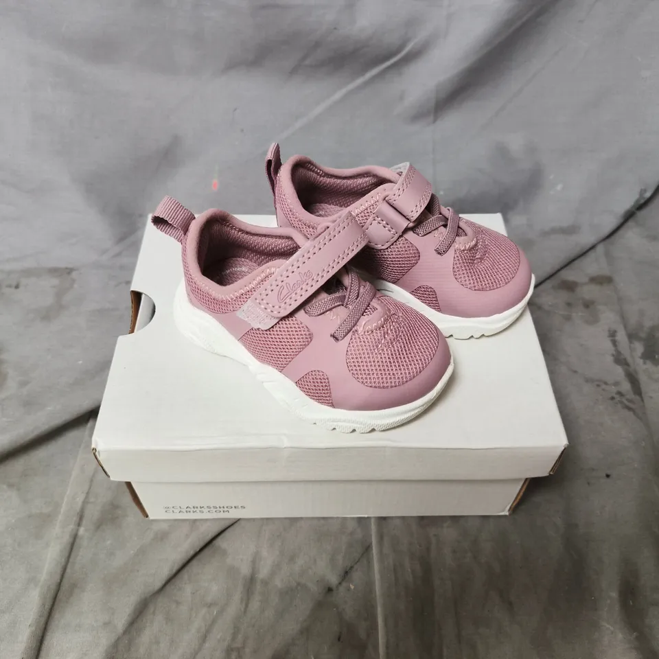 CLARKS FIRST SHOES PINK MESH VELCRO TODDLERS' SHOES UK SIZE 3 1/2 F