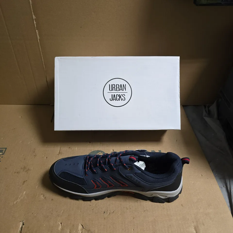 URBAN JACKS KIDS' NAVY & ORANGE TRAIL TRAINERS - UK SIZE 12