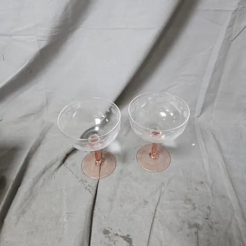 &K AMSTERDAM COUPE CHAMPAGNE FLORAL GLASSES – SET OF 2