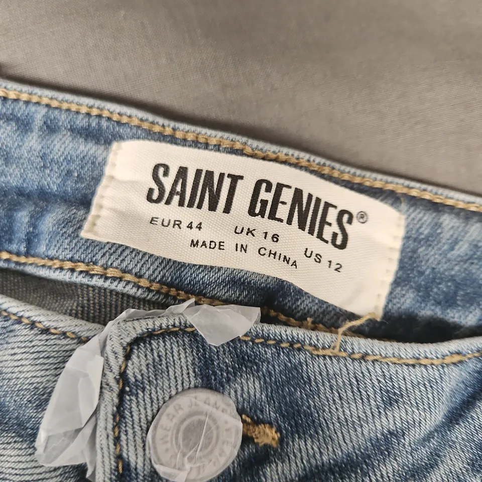 SAINT GENIES WOMEN'S LIGHT WASH DENIM JEANS – UK 16 