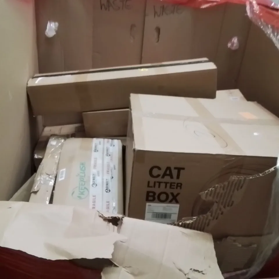 PALLET OF ASSORTED HOUSEHOLD GOODS AND PRODUCTS TO INCLUDE;RETRACTABLE SAFETY GATE,TOILET FRAME,CAT LITTER BOX