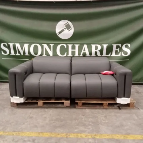QUALITY DESIGNER ITALIAN MADE LARGE GIORGIO 3 SEATER ELECTRIC RECLINER LEATHER SOFA