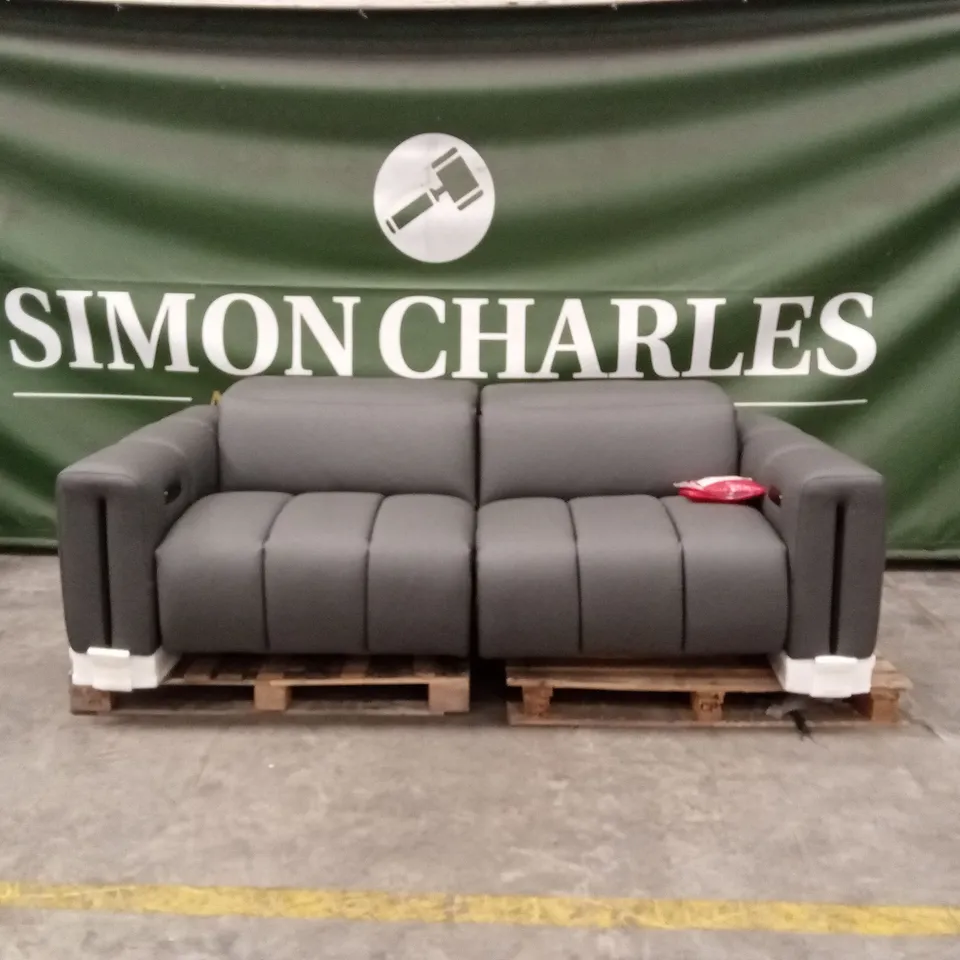 QUALITY DESIGNER ITALIAN MADE LARGE GIORGIO 3 SEATER ELECTRIC RECLINER LEATHER SOFA