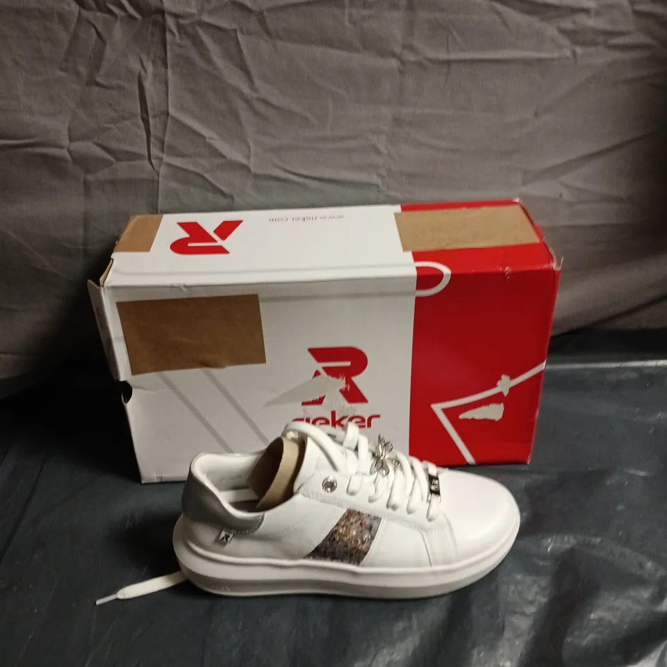 RIEKER WHITE TRAINERS – BOXED - SIZE EUR 37