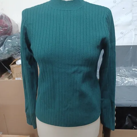 APRICOT GOLD BUTTON DETAIL JUMPER GREEN SIZE 10