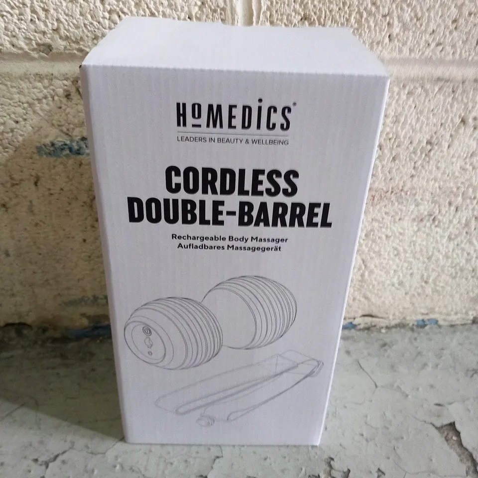BOXED HOMEDICS CORDLESS DOUBLE-BARREL RECHARGEABLE BODY MASSAGER SP-180JQVD-EU2