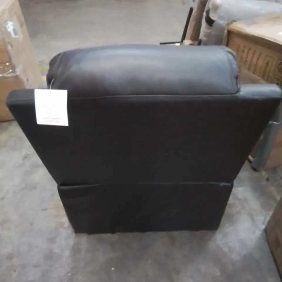 DESIGNER EASY CHAIR IN FAUX BROWN LEATHER