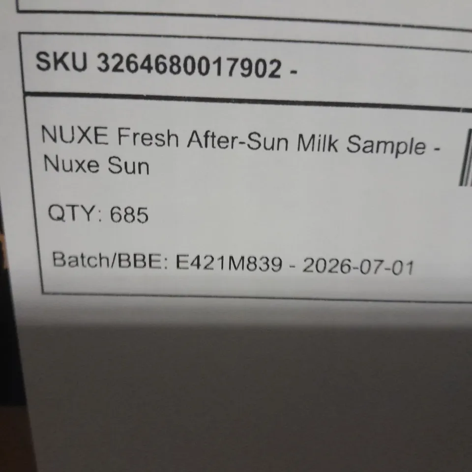 APPROXIMATELY 685 NUXE PARIS SUN REFRESHING AFTER SUN LOTION 7ML SAMPLES
