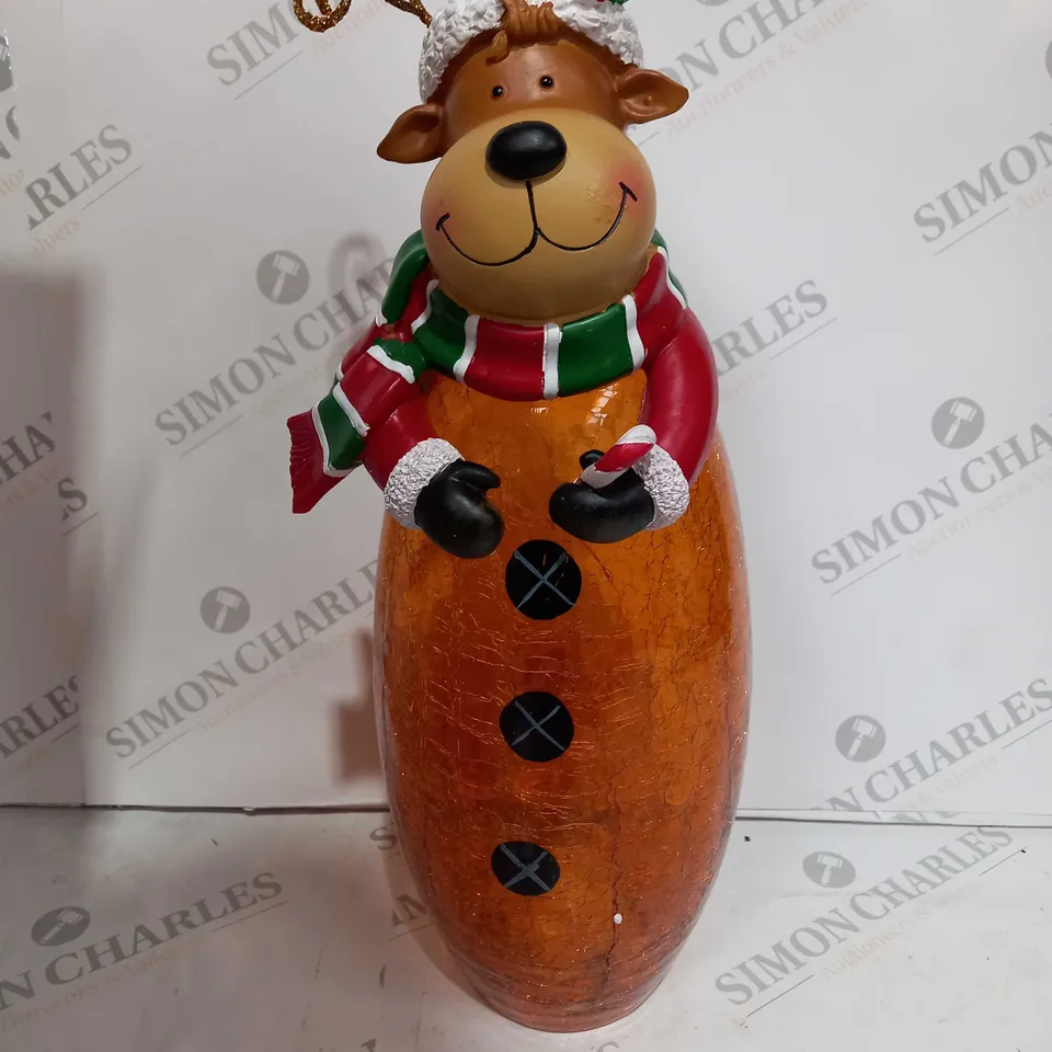 FESTIVE PRE-LIT LARGE GLASS CHRISTMAS CHARACTER - REINDEER (COLLECTION ONLY)