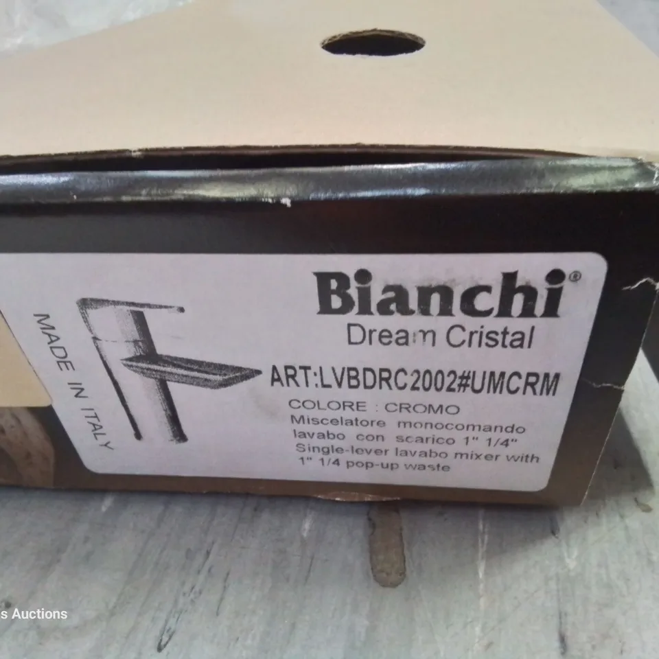 BOXED BIANCHI DREAM CRISTAL CHROME SINGLE LEVER LAVABO MIXER WITH POP UP WASTE