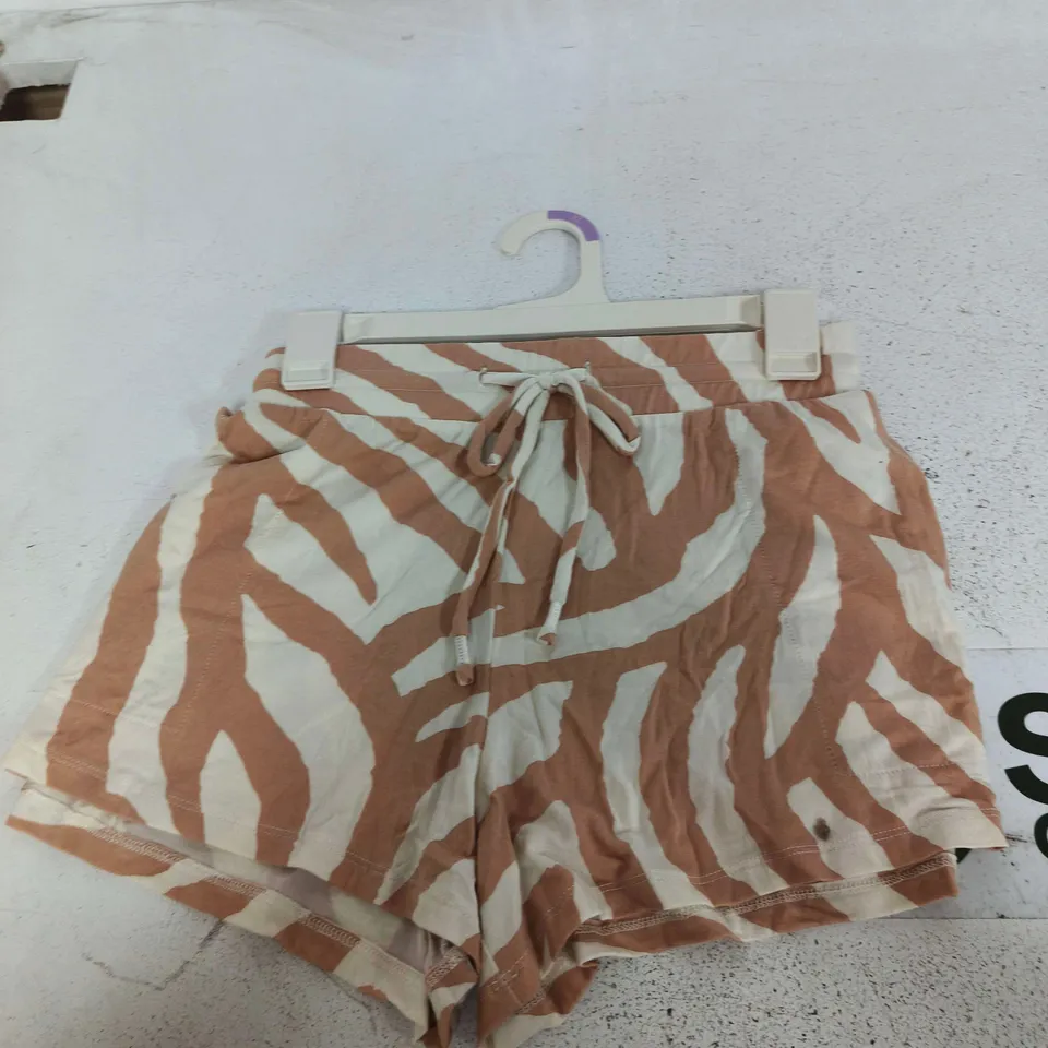 STARS ABOVE ZEBRA PRINT DRAWSTRING SHORTS (VERIFY SIZE)