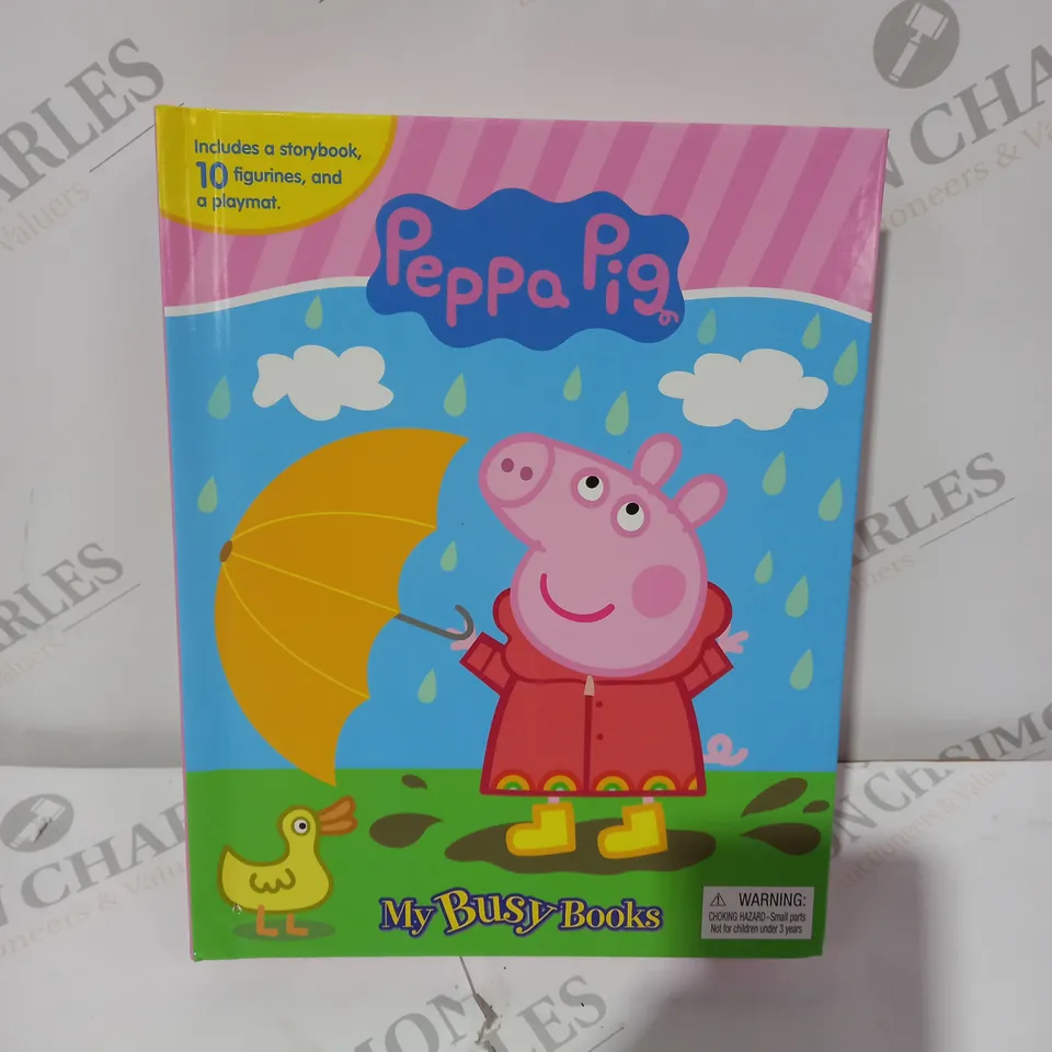 APPROXIMATELY 5 BRAND NEW PEPPA PIG MY BUSY BOOKS INCLUDING PLAYMAT AND FIGURES