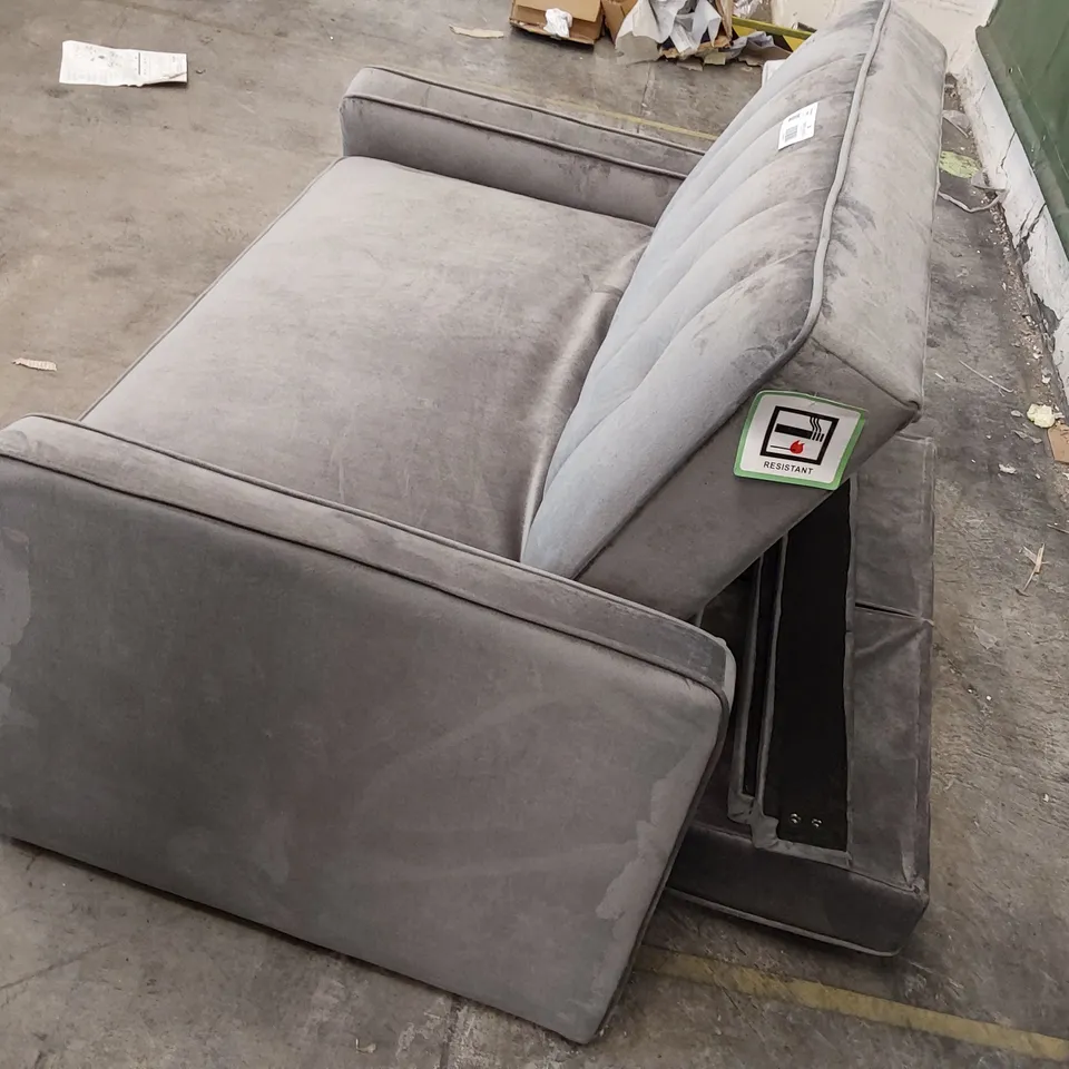 QUALITY DESIGNER FOLDOUT CHAIR BED SILVER PLUSH FABRIC