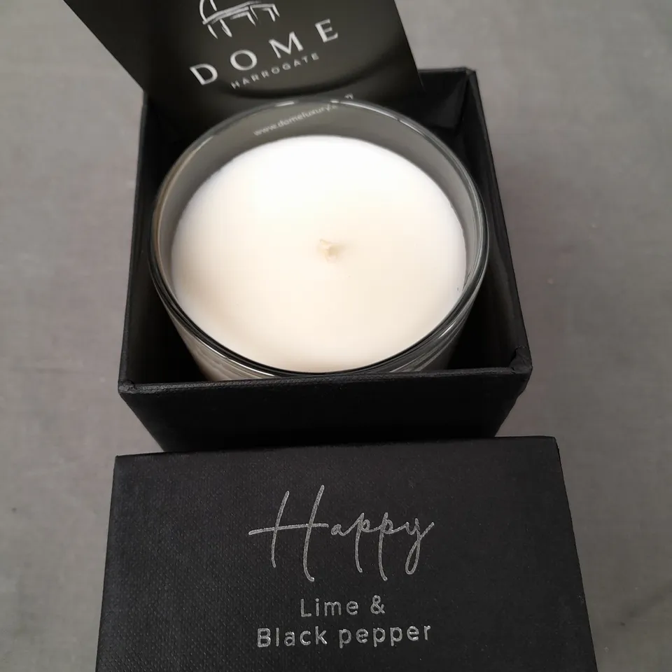 BOXED DOME HARROGATE LIME AND BLACK PEPPER SCENTED CANDLE