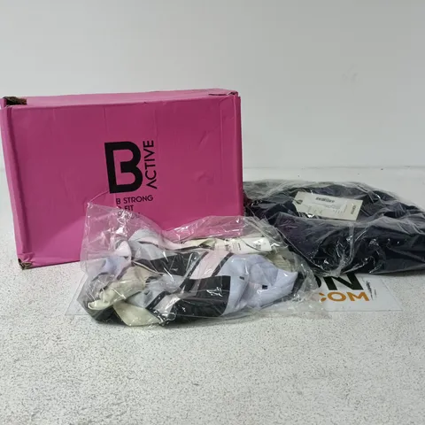 BOX OF APPROXIMATELY 22 ASSORTED ITEMS TO INCLUDE B ACTIVE FOOTWEAR, ANAMOR CLOTHING ETC
