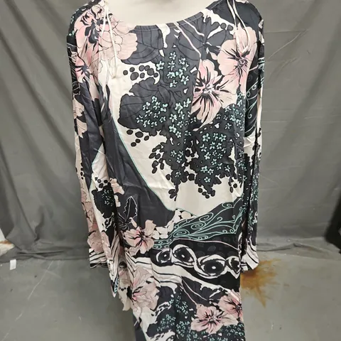 MONSOON KATHRYN TUNIC FLORAL DRESS IN BLUSH MULTI SIZE 22