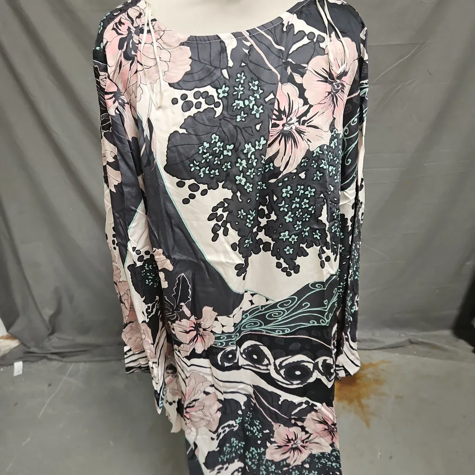 MONSOON KATHRYN TUNIC FLORAL DRESS IN BLUSH MULTI SIZE 22