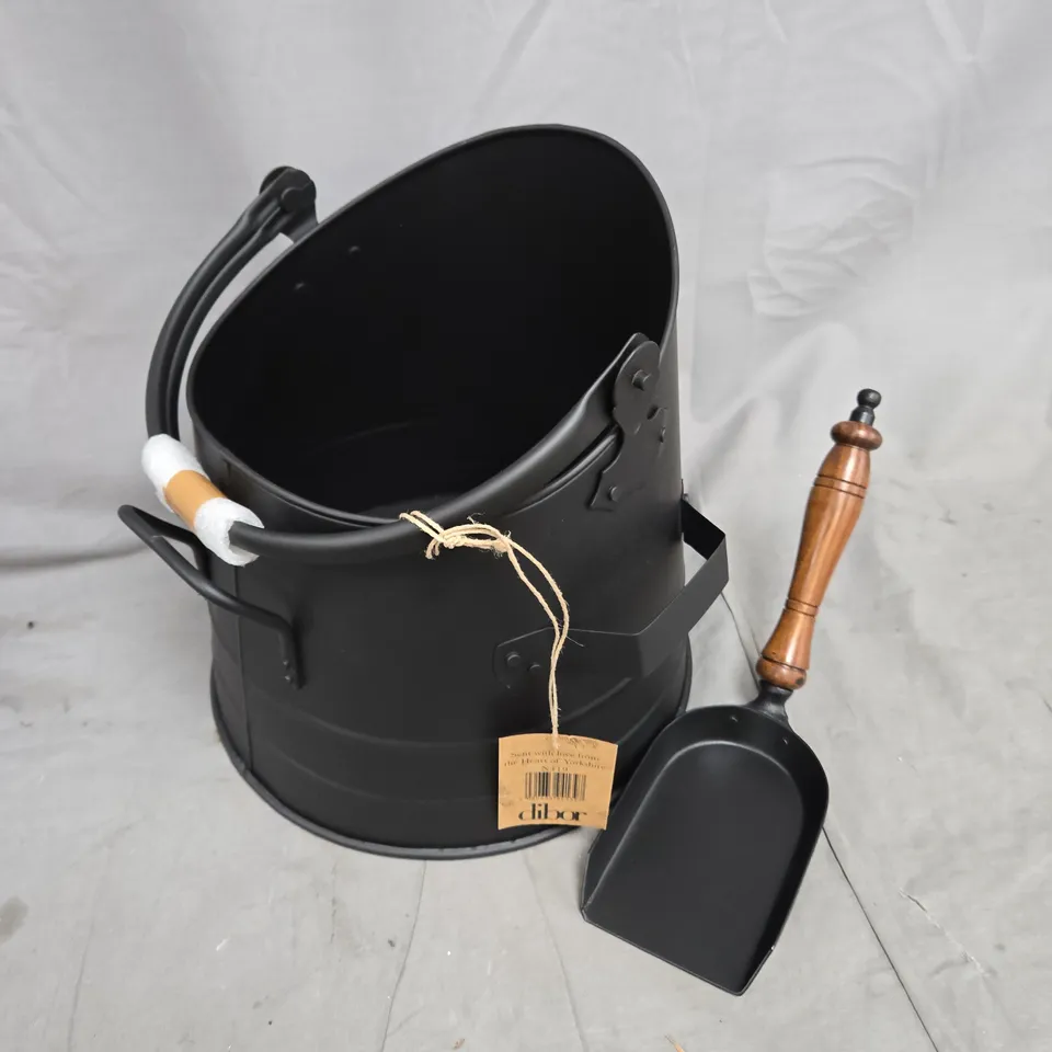 DIBOR BLACK COAL BUCKET & SHOVEL IN BLACK