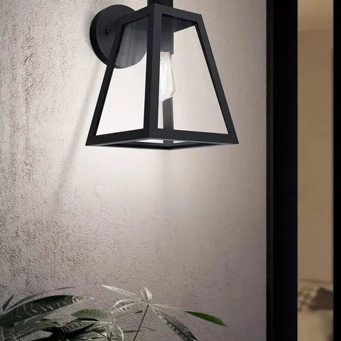 BOXED MIRANDOLA 1-LIGHT CAGED EXTERIOR WALL LIGHT WITH GLASS PANELS