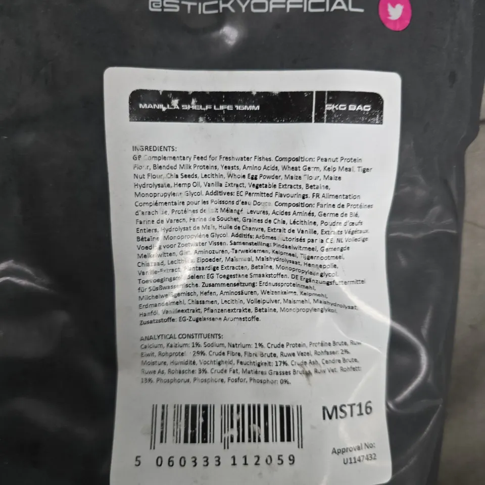 SEALED STICKY BAITS MANILLA SHELF LIFE 15MM CARP BAIT - 5KG