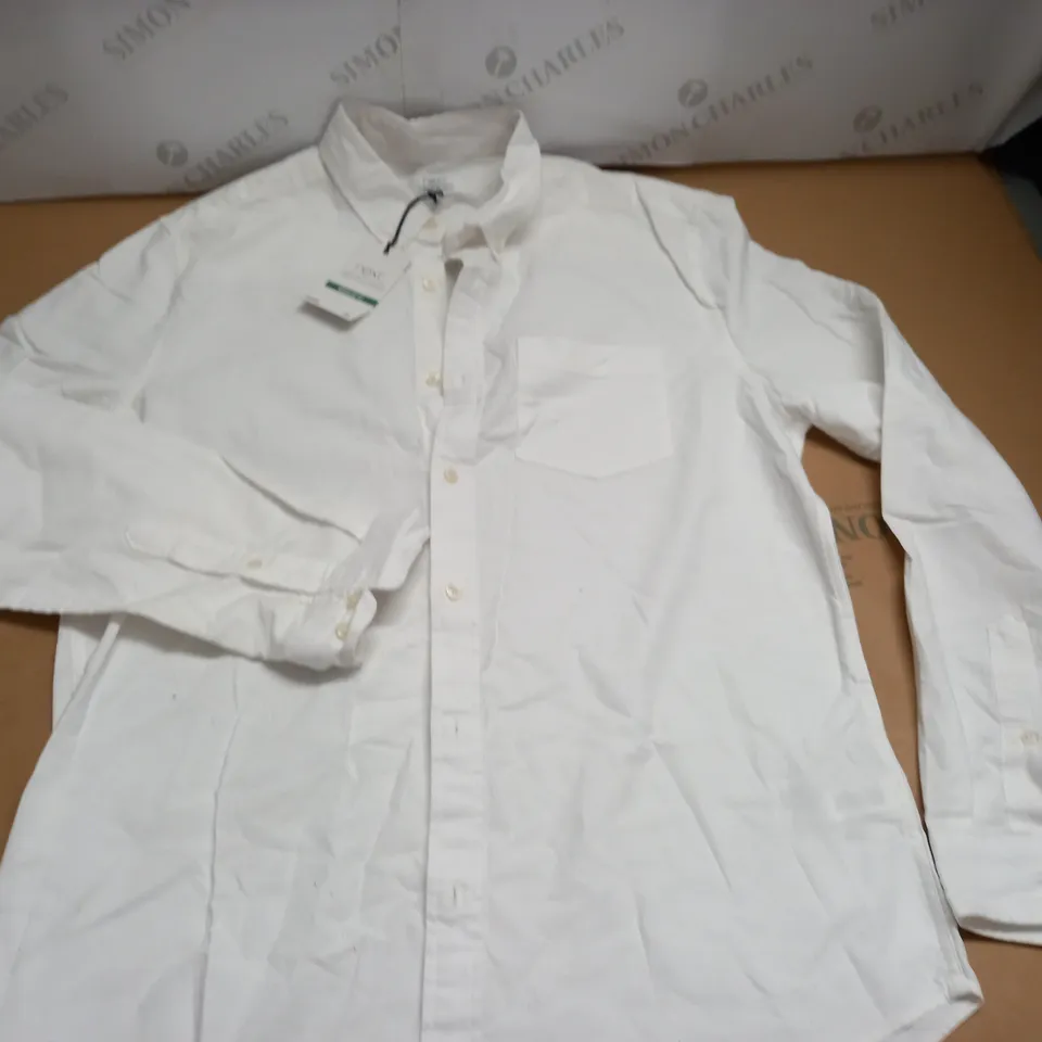 NEXT LONG SLEEVE WHITE REGULAR FIT SHIRT - MED