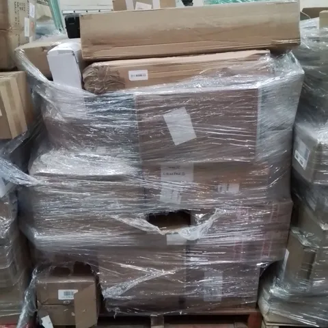 PALLET CONTAINING VARIOUS ASSORTED BOXED ITEMS TO INCLUDE. HANDHELD PRESSURE WASHER, STEAM IRON, WEED CUTTER,ICE MAKER, EXPANDABLE HOSE AND LOTS MORE UNMARKED BOXED ITEMS