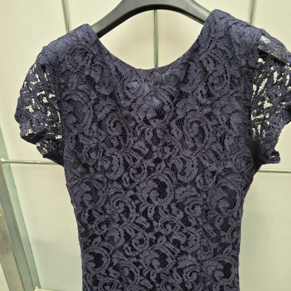 ROMAN LACE DRESS – PURPLE LACE, UK SIZE 14