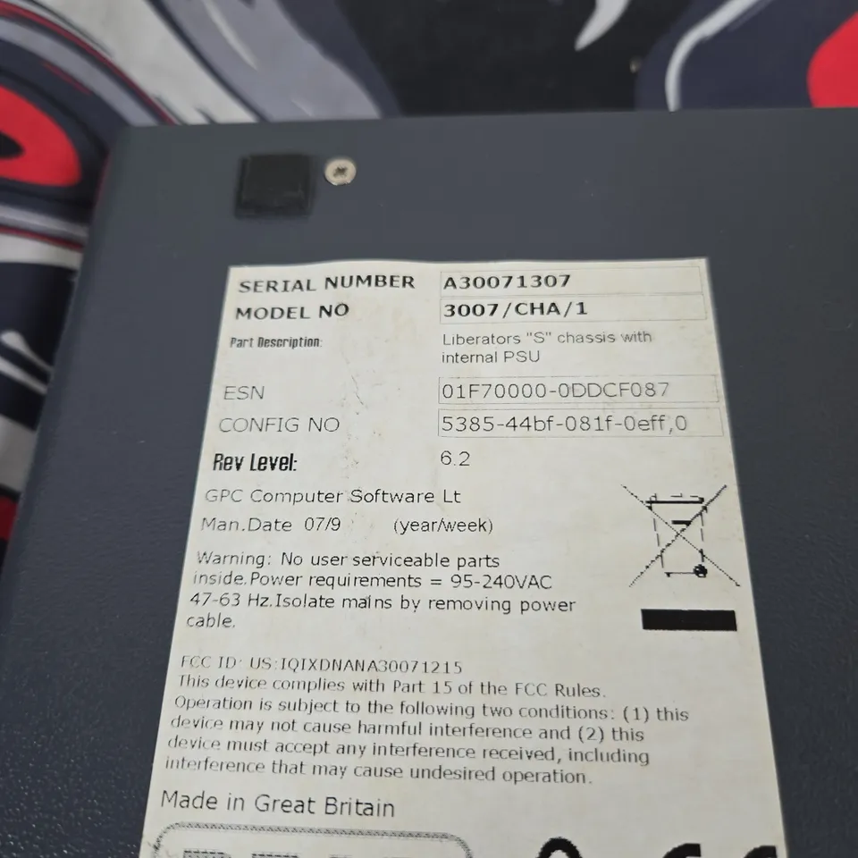 LIBERATOR 3007/CHA/1 CHASSIS WITH INTERNAL PSU – SERIAL A30071307