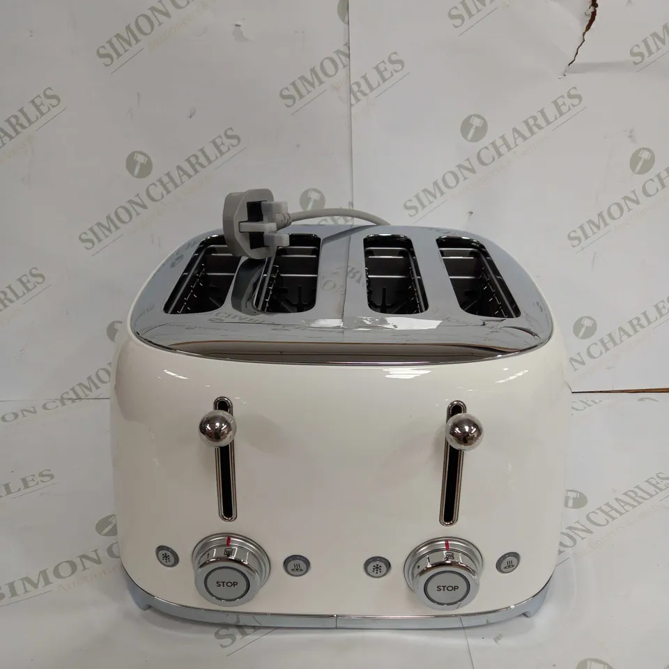 SMEG WHITE 50S 4 BY 4 SLICE TOASTER RRP £234.99