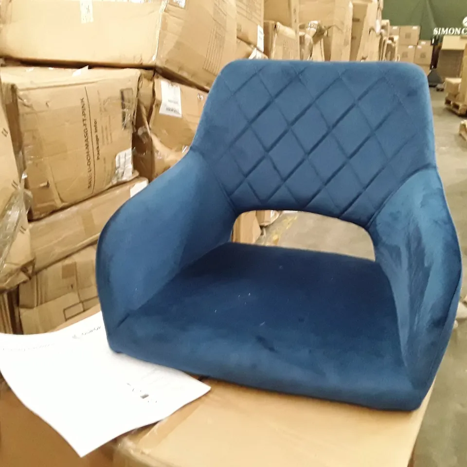 BOXED SET OF 2 UPHOLSTERED FABRIC DINNING CHAIRS- BLUE (1 BOX)