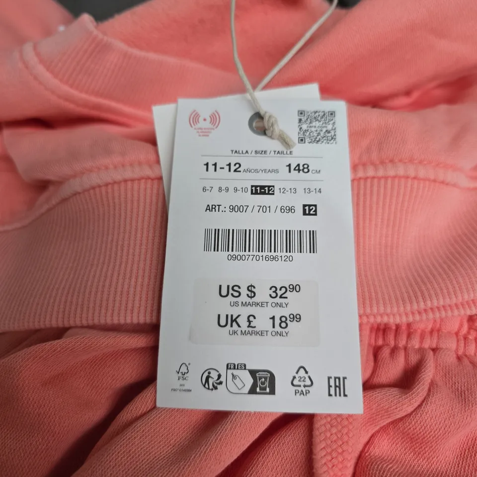 ZARA SMILEY DAYS JUMPER AND SHORTS SET, AGE 11-12 YEARS