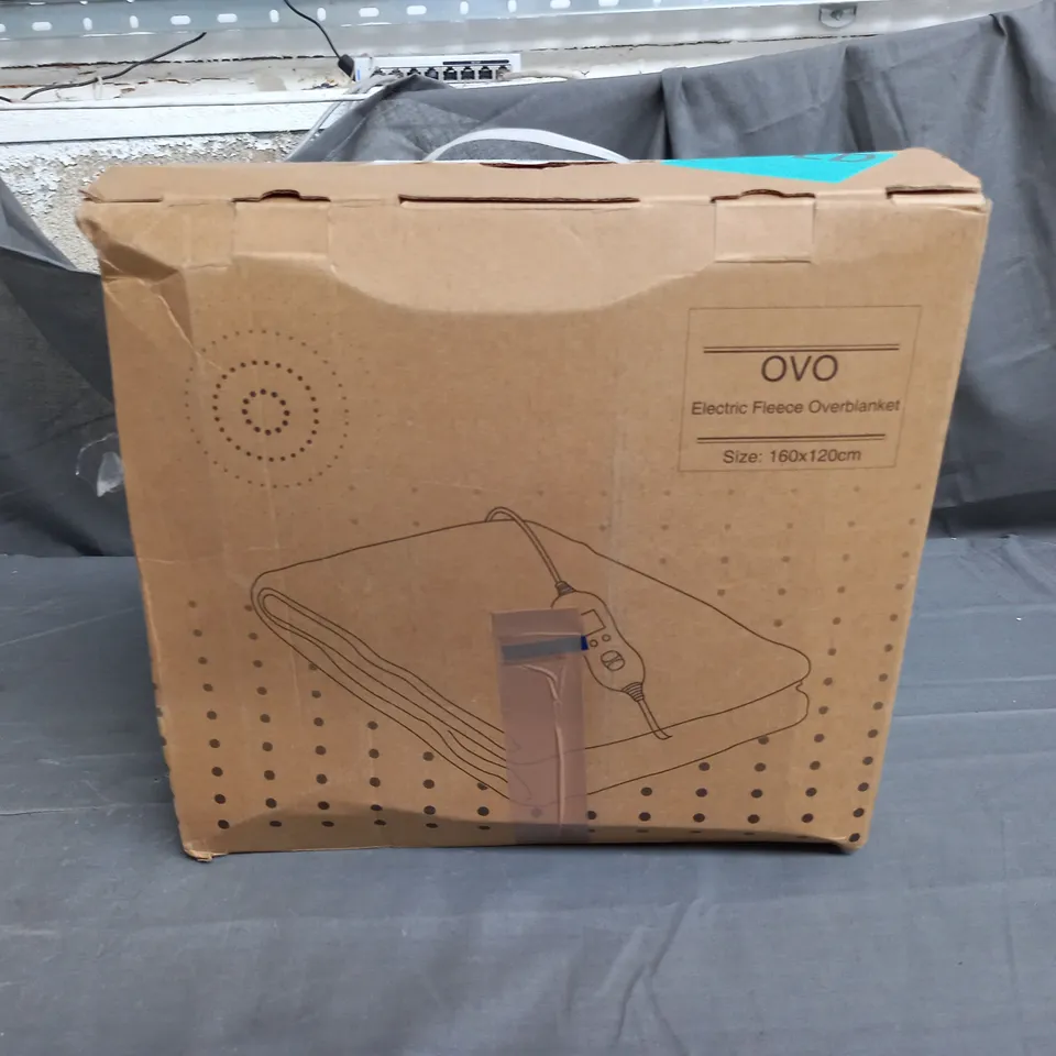BOXED OVO ELECTRIC FLEECE OVERBLANKET 160CM X 120CM 