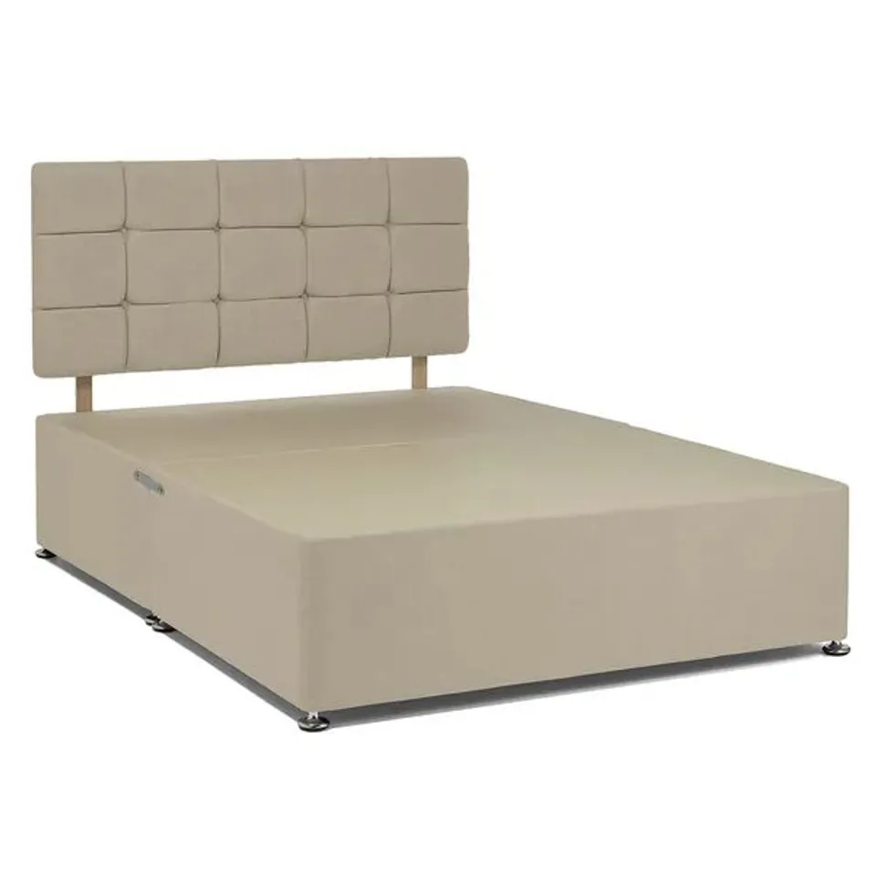 BAGGED UNIVERSAL LINEN DIVAN BASE - CREAM, 4'6 DOUBLE, 4 DRAWERS (2 ITEMS)