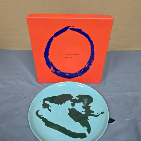 OTTOLENGHI X SERAX TURQUOISE CERAMIC PLATE – ABSTRACT DARK GREEN DESIGN