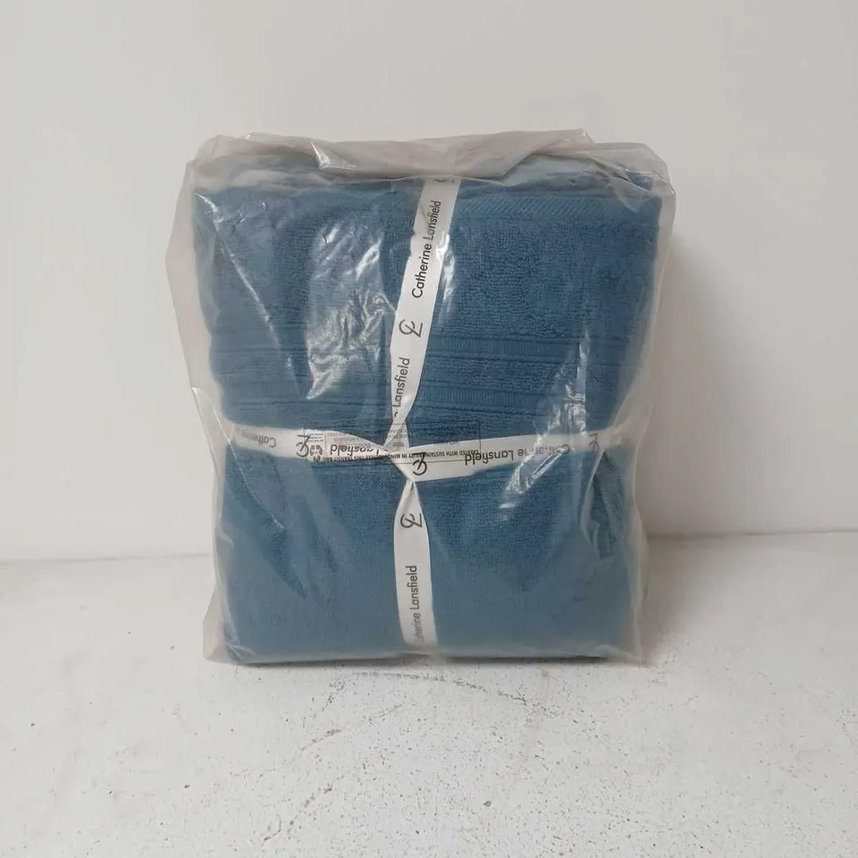CATHERINE LANSFIELD ZERO TWIST TEAL TOWEL BALE SET OF 6