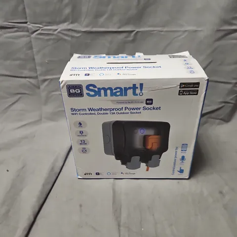 BOXED SMART! STORM WEATHERPROOF POWER SOCKET – WIFI CONTROLLED, DOUBLE 13A OUTDOOR SOCKET