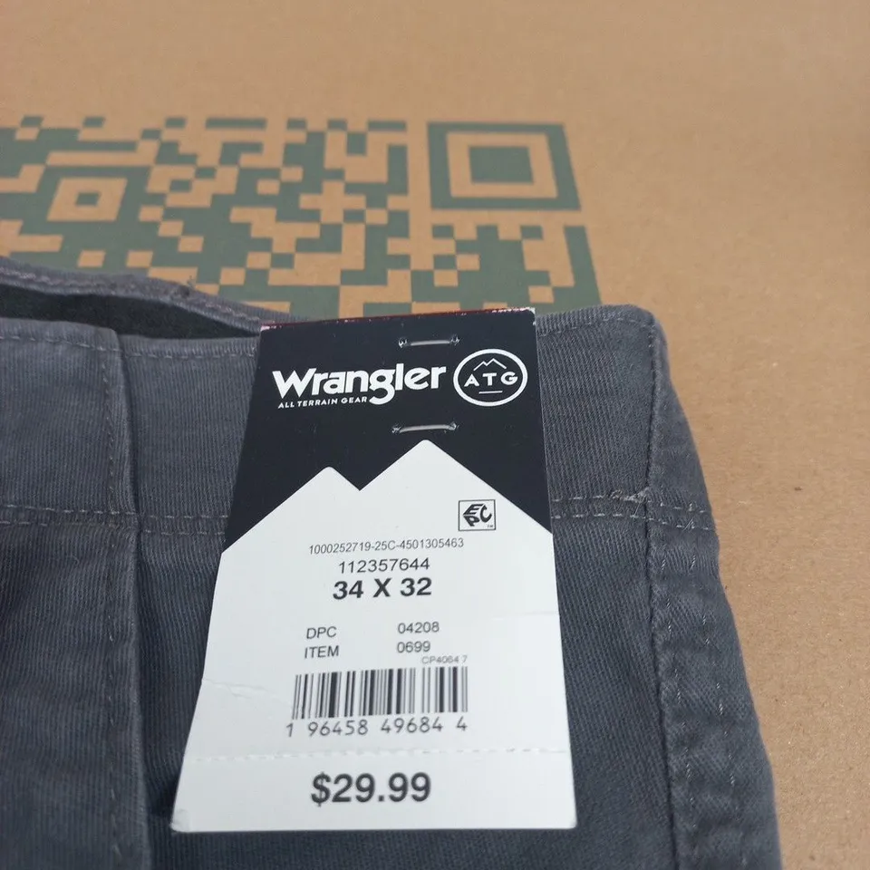 WRANGLER ATG ALL TERRAIN GEAR MEN'S PANTS – UK 34 X 32, GREY
