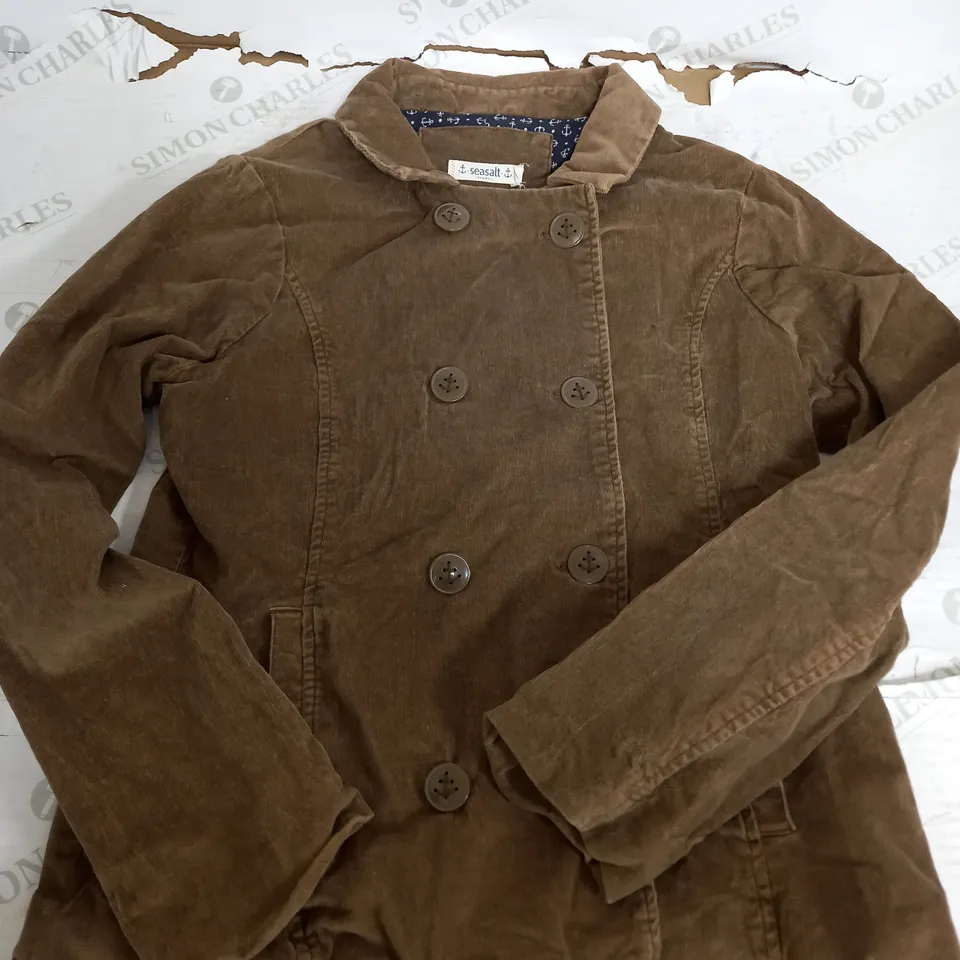 SEA SALT CORNWALL BROWN BUTTON UP JACKET - SIZE 12
