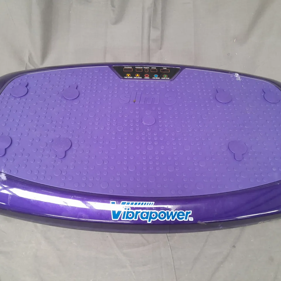 VIBRAPOWER SLIM 3 PLATE MACHINE IN PURPLE - COLLECTION ONLY