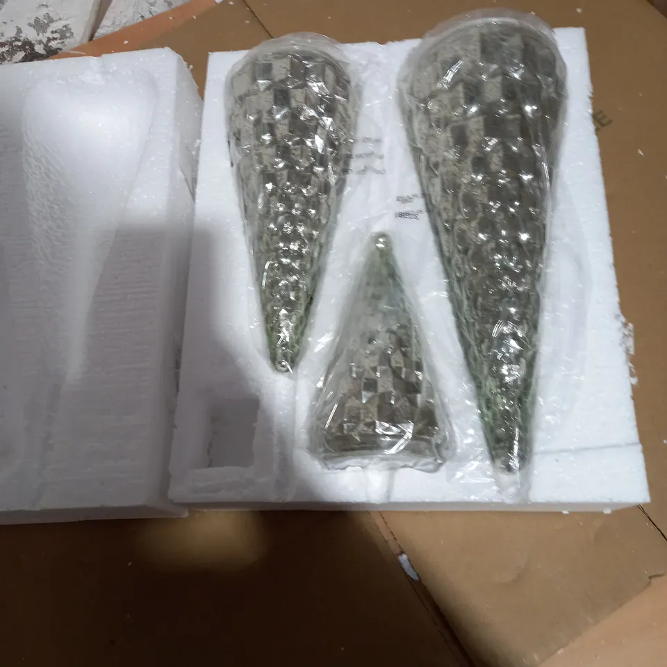 ALISON CORK SET OF MERCURY GLASS TREES