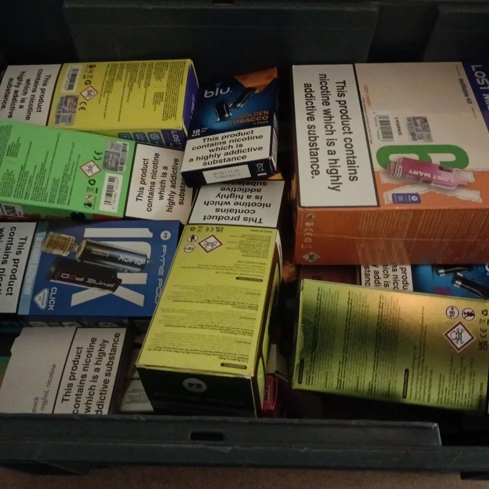 APPROXIMATELY 20 ASSORTED E-CIGARETTE PRODUCTS TO INCLUDE BRANDS SUCH AS LOST MARY, BLU, PYNE POD, ETC - COLLECTION ONLY