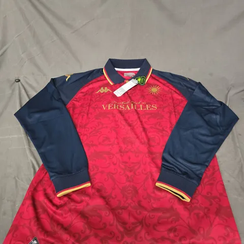 KAPPA VERSAILLES FC FOOTBALL JERSEY – RED & NAVY, UK 2XL (XXL) 