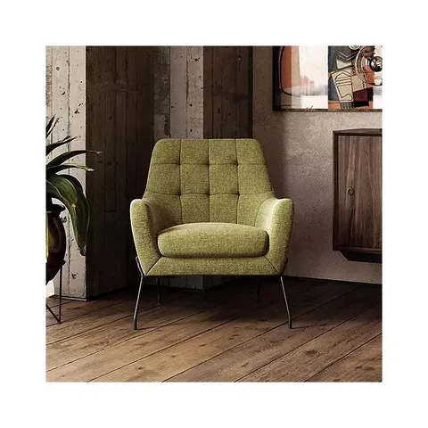 BOXED BRAYDEN CHENILLE FABRIC BEDROOM CHAIR IN GREEN