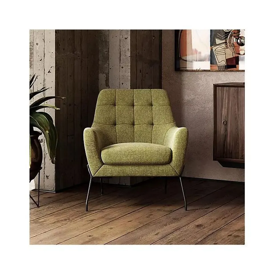 BOXED BRAYDEN CHENILLE FABRIC BEDROOM CHAIR IN GREEN