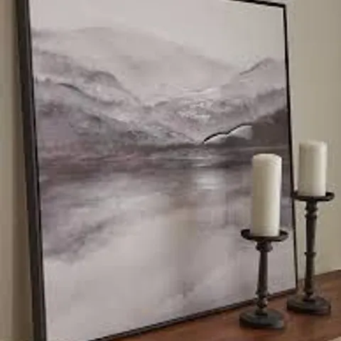 DARK SMOKE LANDSCAPE FRAMED PRINTED CANVAS