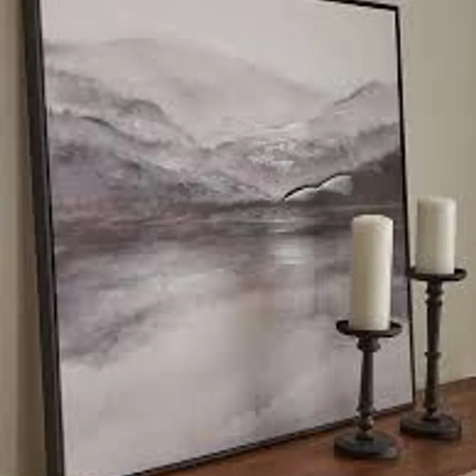 DARK SMOKE LANDSCAPE FRAMED PRINTED CANVAS