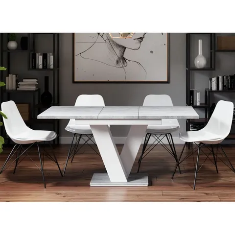 BOXED MASIV TABLE TOP- WHITE/GREY